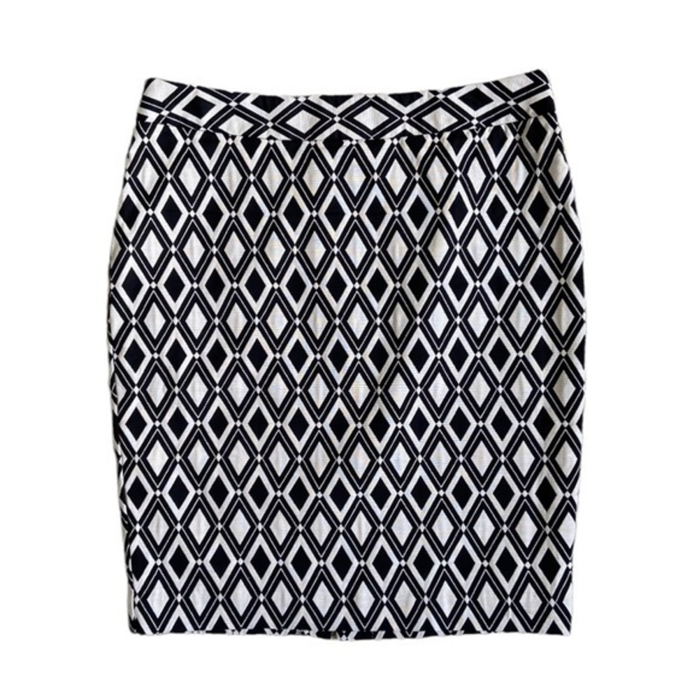 Worthington • Jacquard Pencil Skirt • Black & Off-White • Size 6
